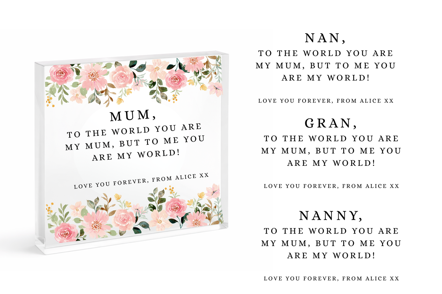 MOTHERS DAY - TO ME YOU ARE THE WORLD- UV-DTF DECAL