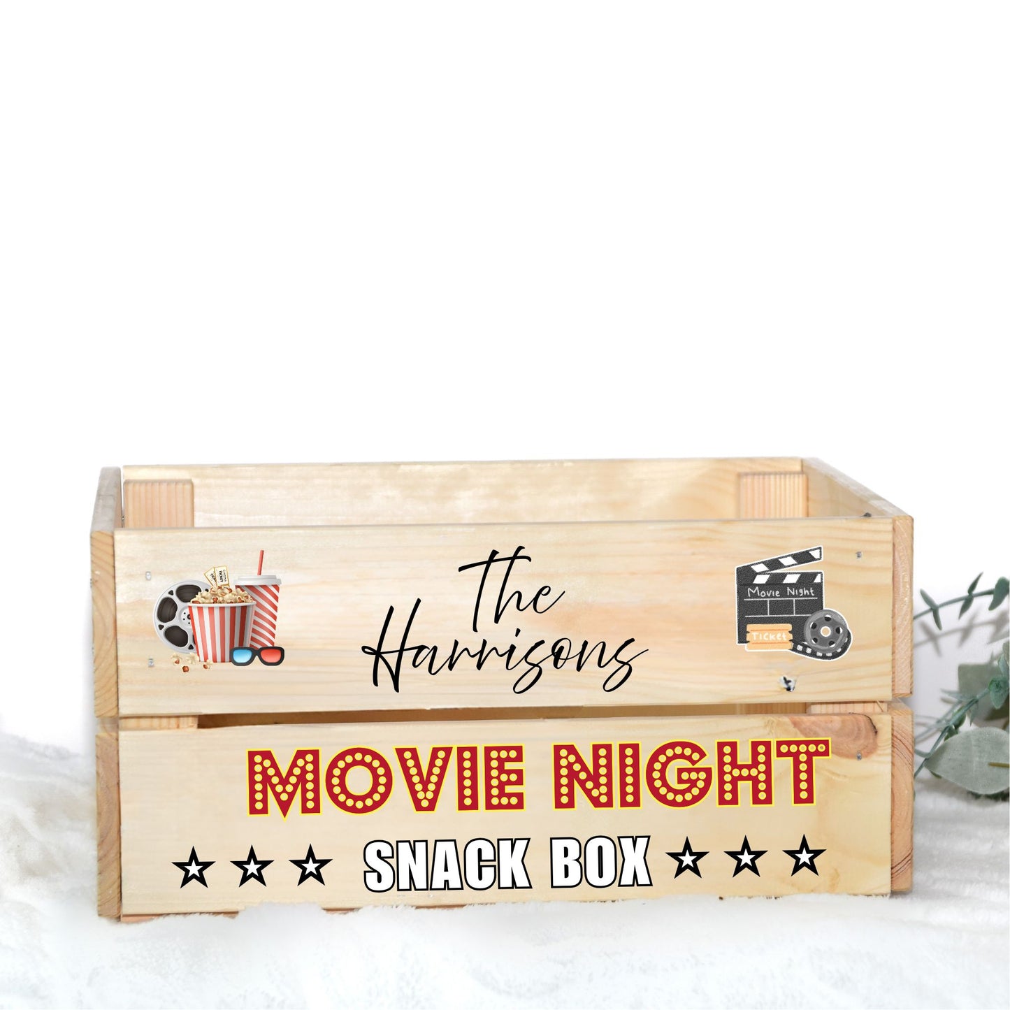 FAMILY MOVIE NIGHT UV-DTF DECAL - SIZED FOR IKEA CRATE