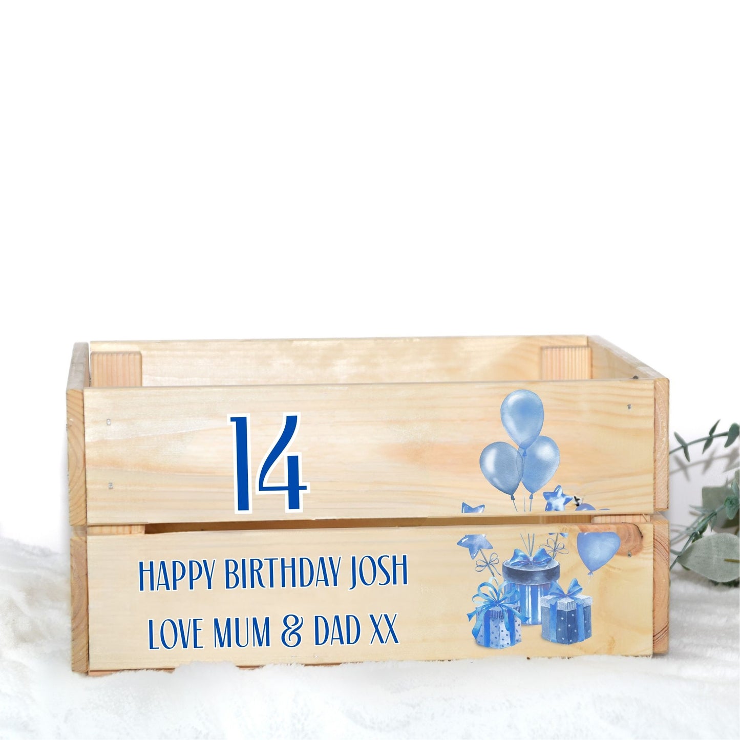 BLUE BIRTHDAY UV-DTF DECAL - SIZED FOR IKEA CRATE