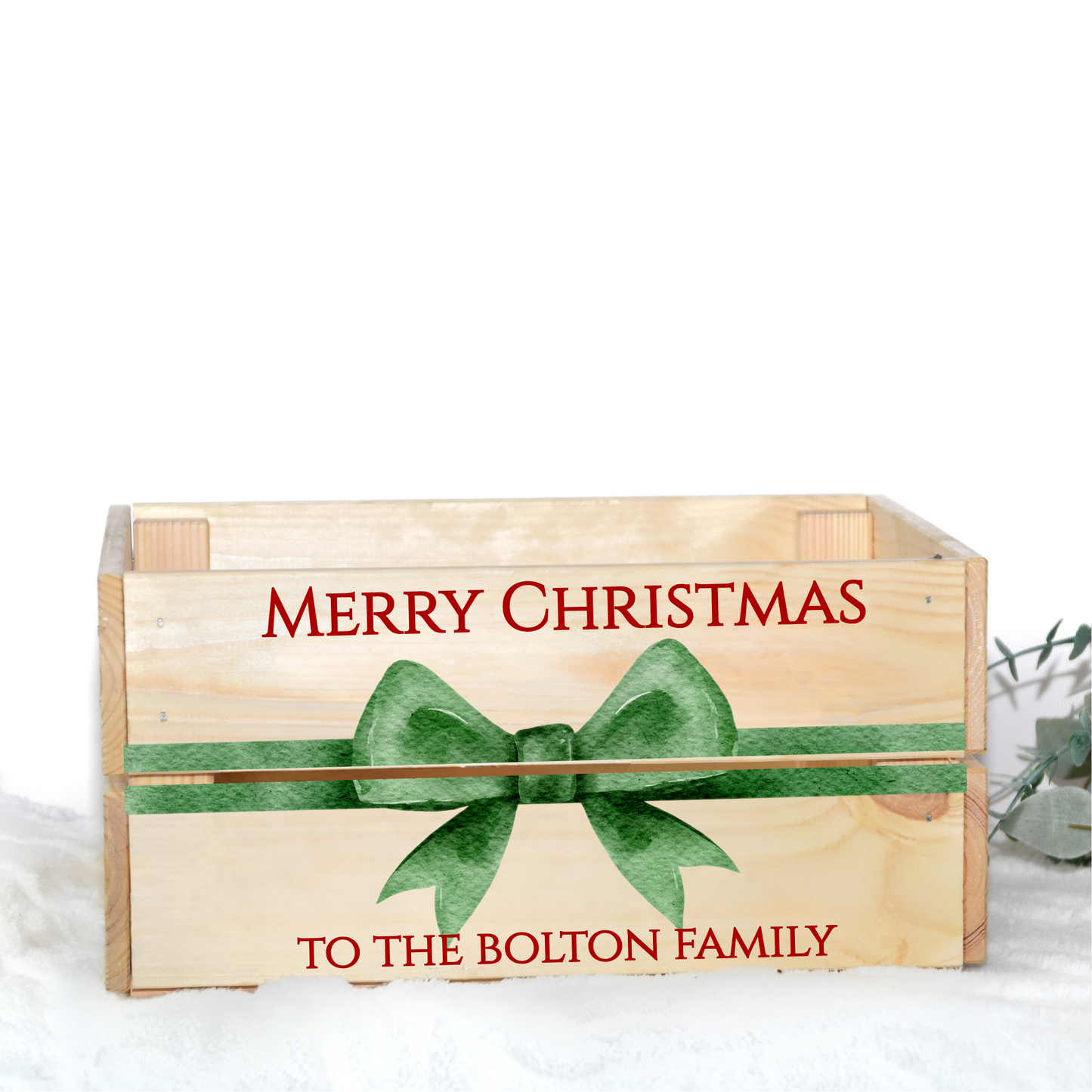 MERRY CHRISTMAS UV-DTF DECAL - SIZED FOR IKEA CRATE