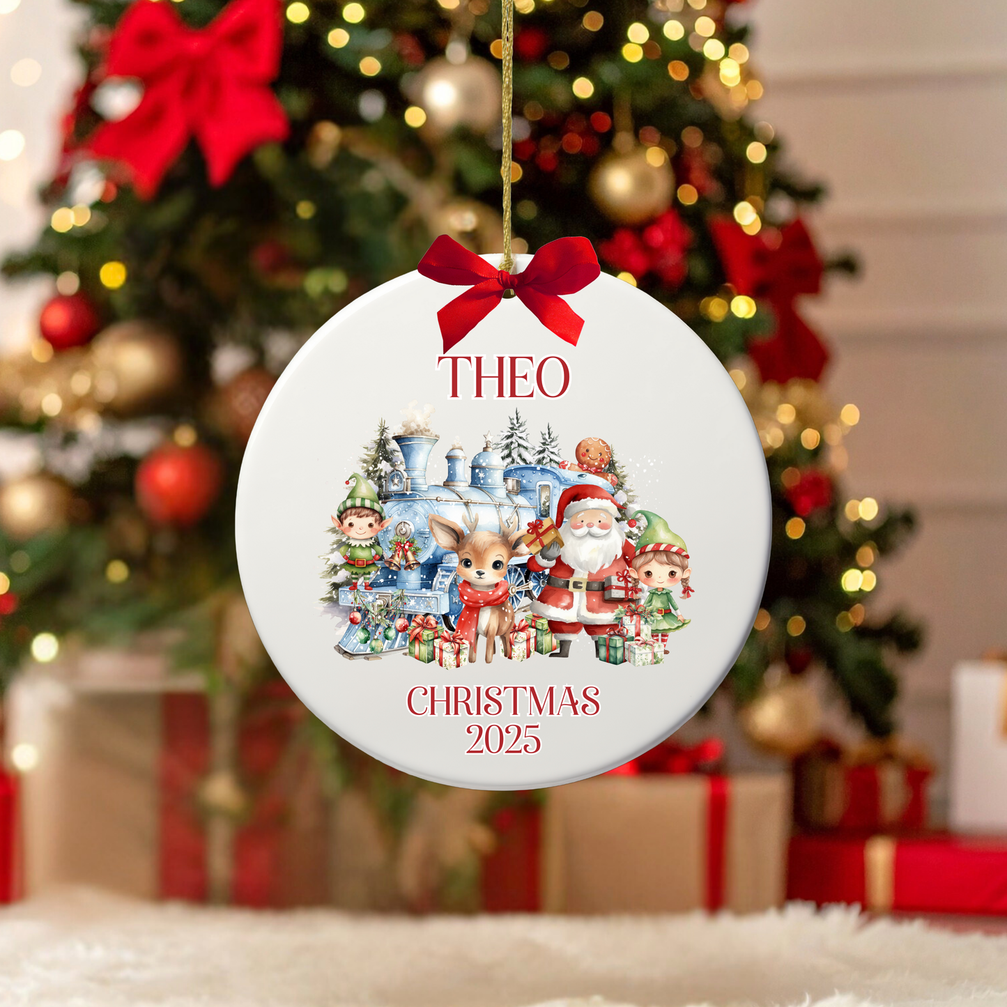 BLUE SANTA & HIS FRIENDS CHRISTMAS UV-DTF DECAL