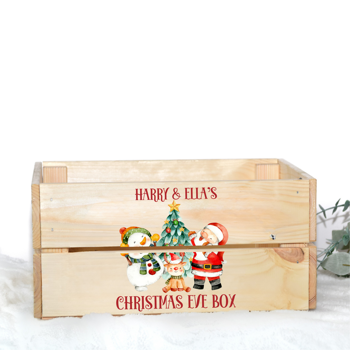 CHRISTMAS EVE BOX UV-DTF DECAL - SIZED FOR IKEA CRATE