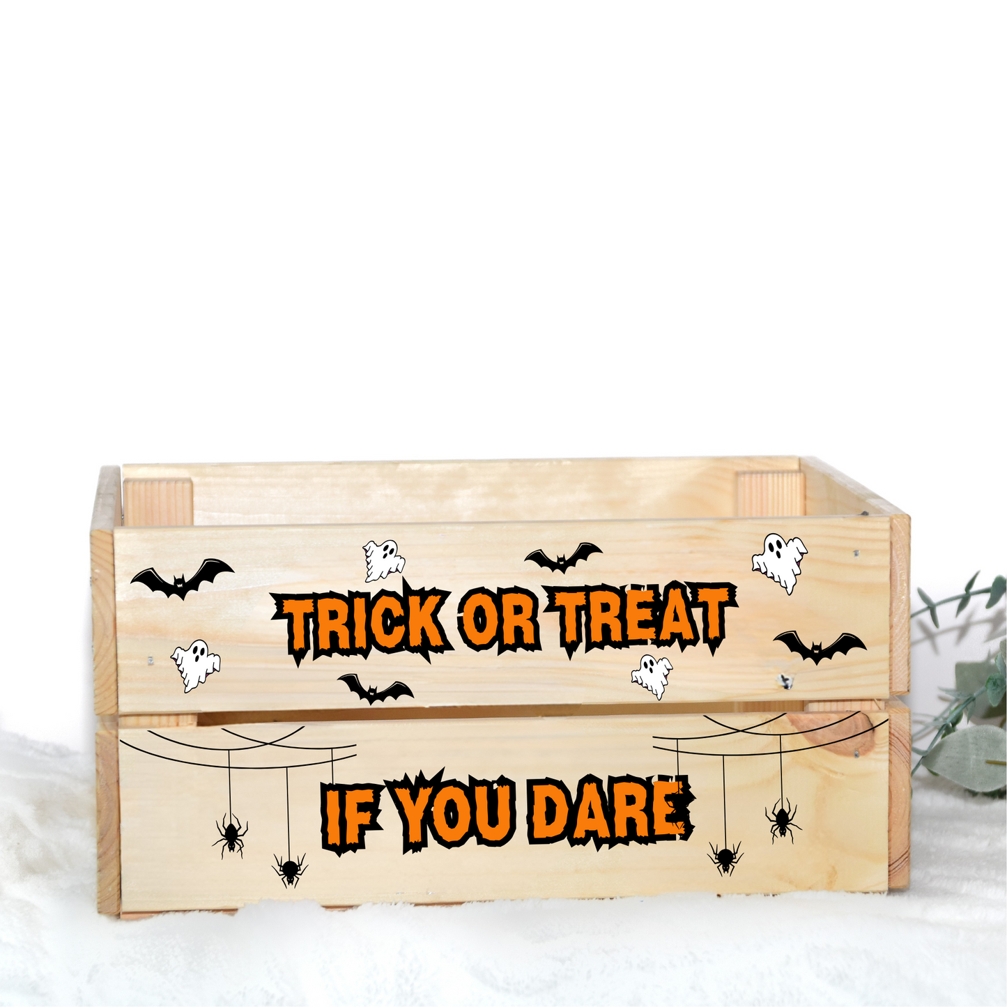 HALLOWEEN TRICK OR TREAT UV-DTF DECAL - SIZED FOR IKEA CRATE