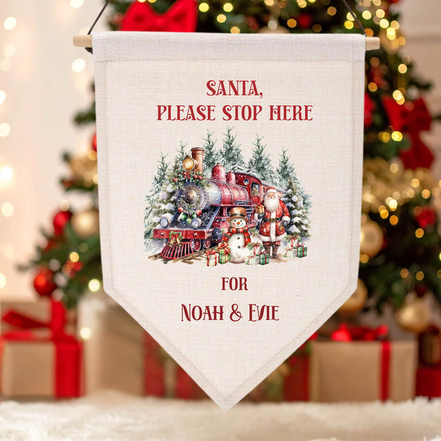 TRADITIONAL SANTA PLEASE STOP HERE - PENNANT CHRISTMAS DTF