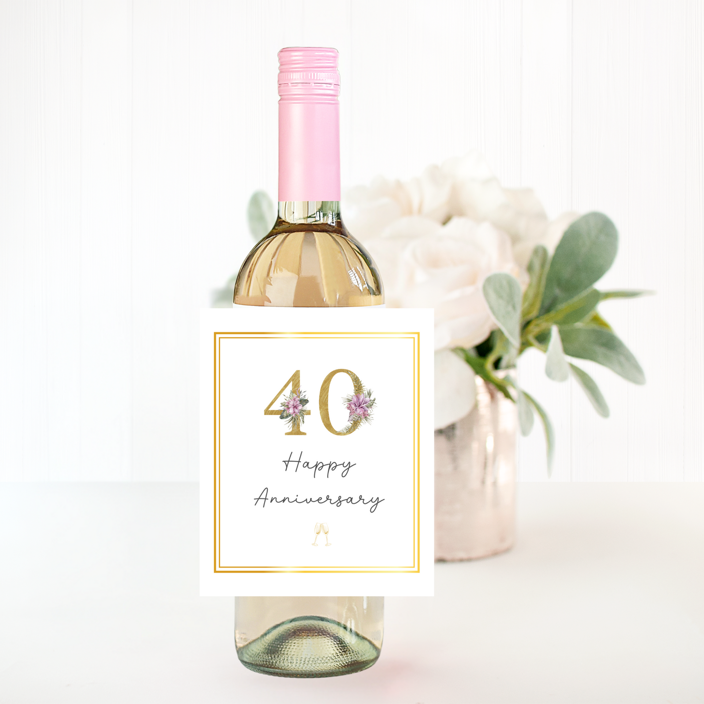 Wine Label - 40 Happy Anniversary