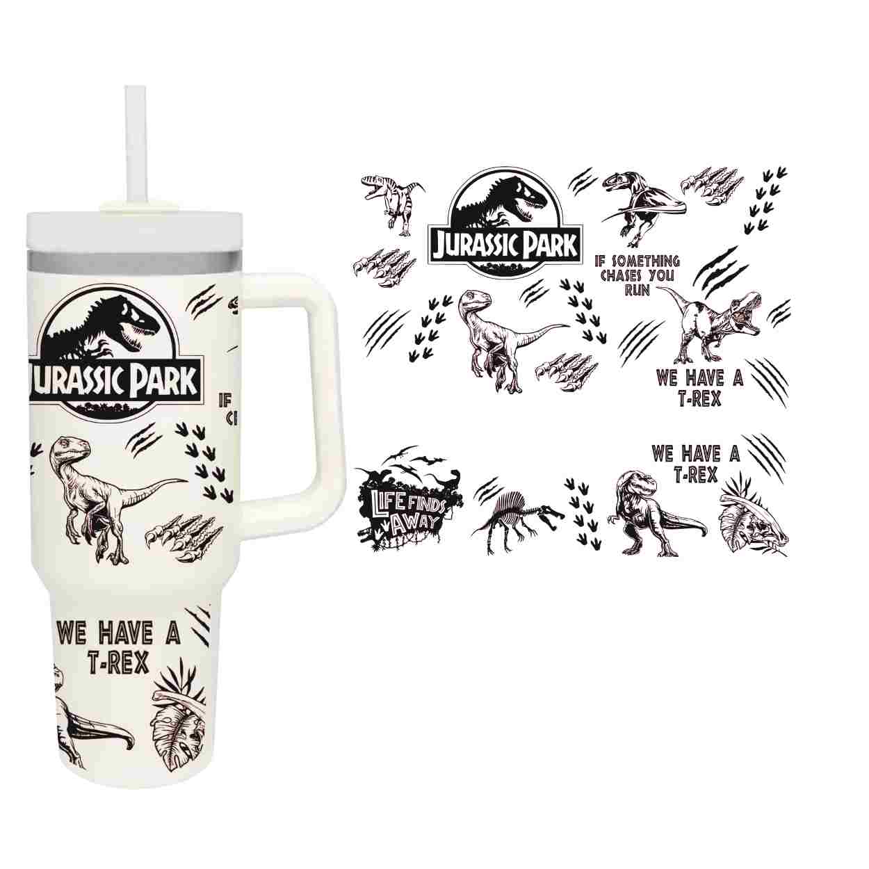 40oz If Something Chases You Run UVDTF Wrap - Wow Wraps