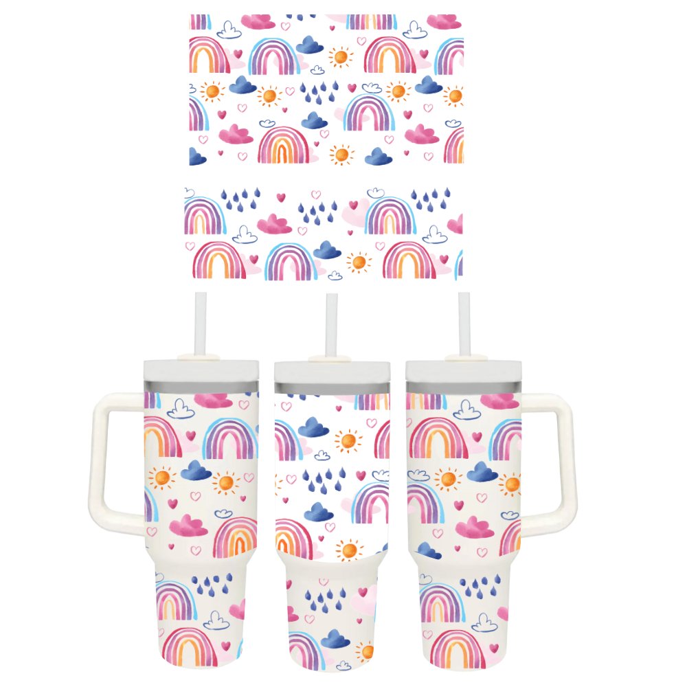 40oz Quencher Dupe Rainbow Wrap - Wow Wraps