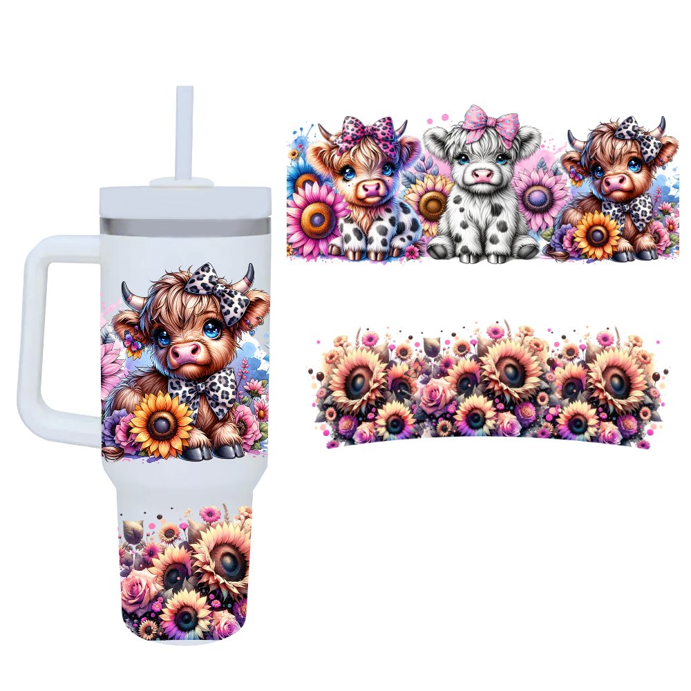 40oz Quencher Dupe Wrap - Baby Highland Cow - Wow Wraps