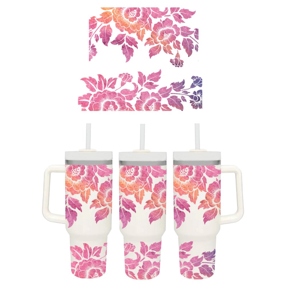 40oz Quencher Dupe Wrap Floral Design - Wow Wraps