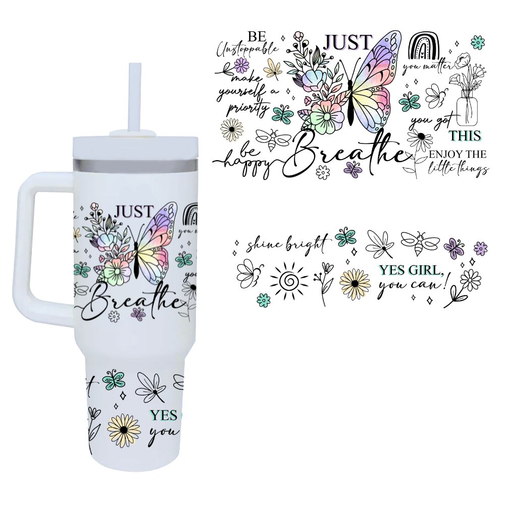 40oz Quencher Dupe Wrap - Just Breathe - Wow Wraps