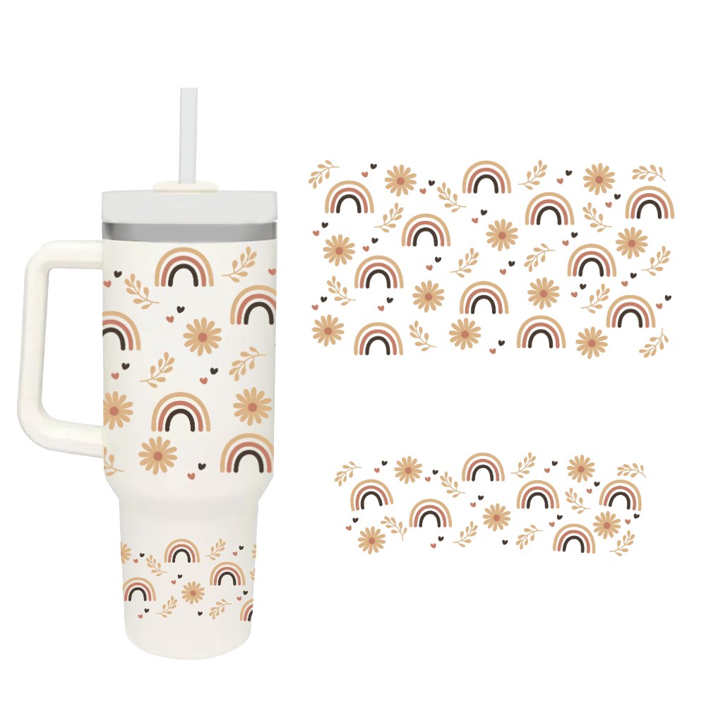 40oz Quencher Dupe Wrap - Retro Rainbow - Wow Wraps