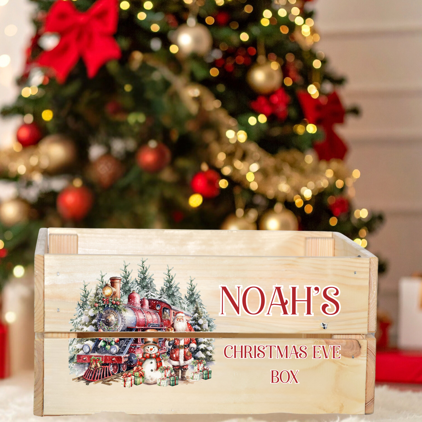 CHRISTMAS EVE BOX UV-DTF DECAL - SIZED FOR IKEA CRATE