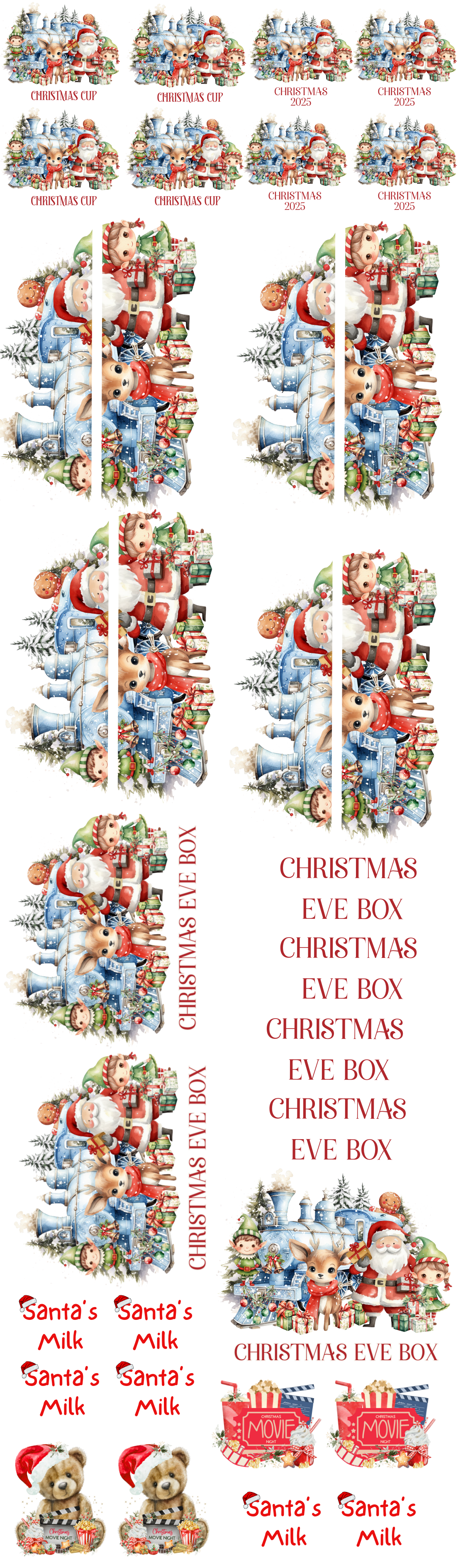 SANTA AND FRIENDS CHRISTMAS UV-DTF BUNDLE