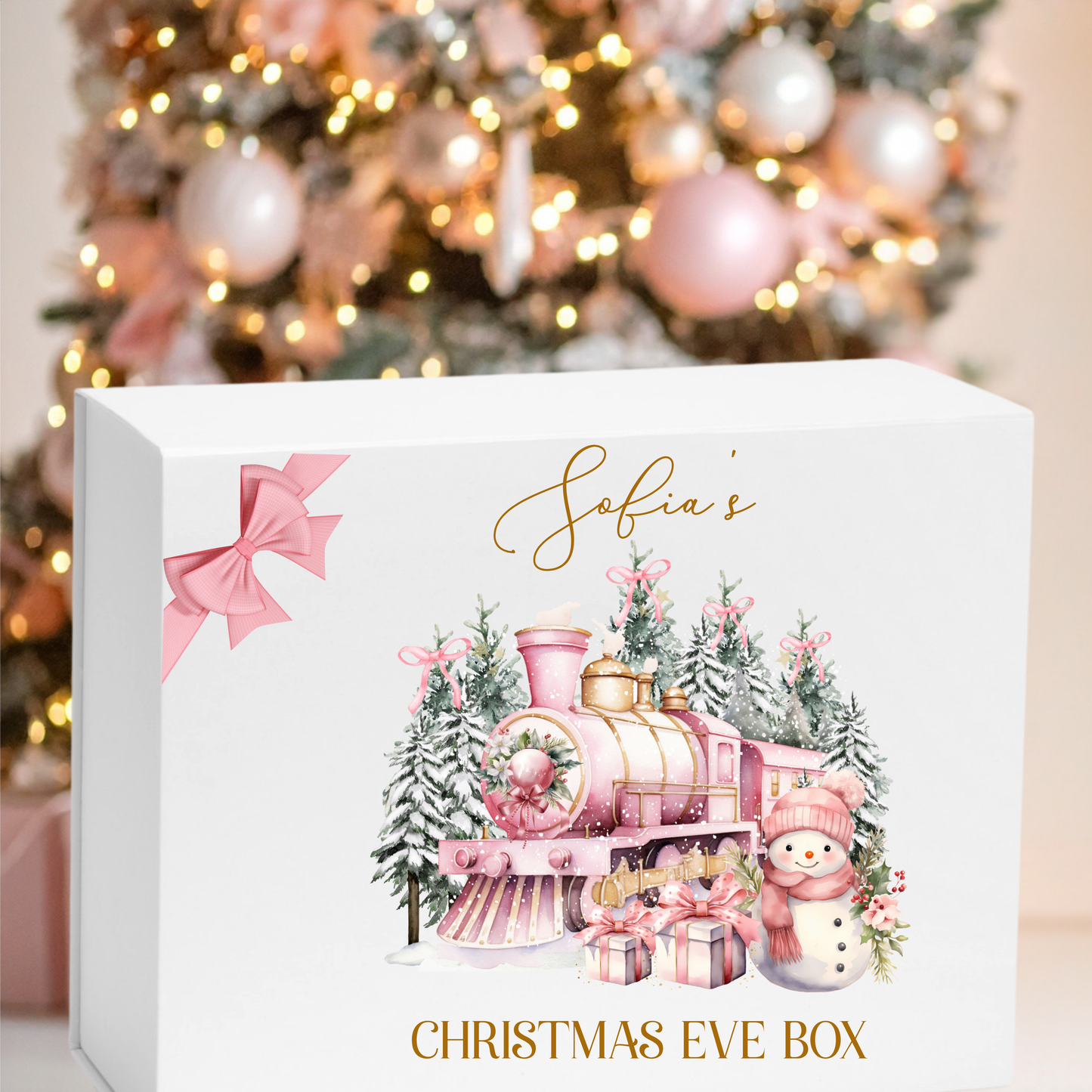 PINK THEME CHRISTMAS EVE BOX UV-DTF DECAL