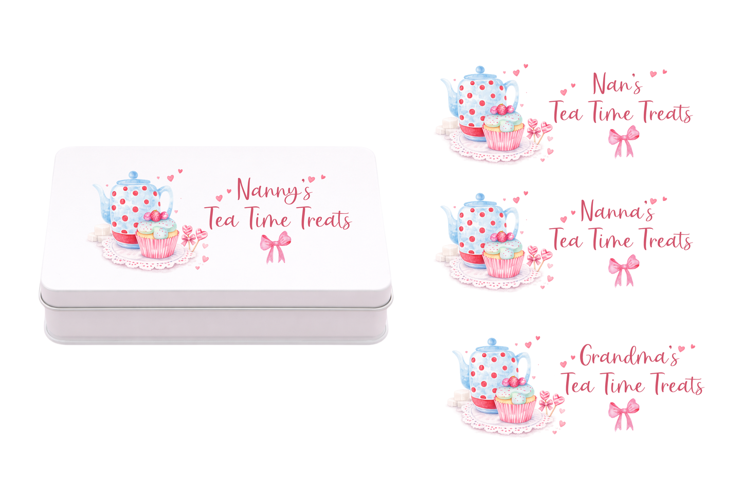 Metal tin Decal - Tea Time Treats