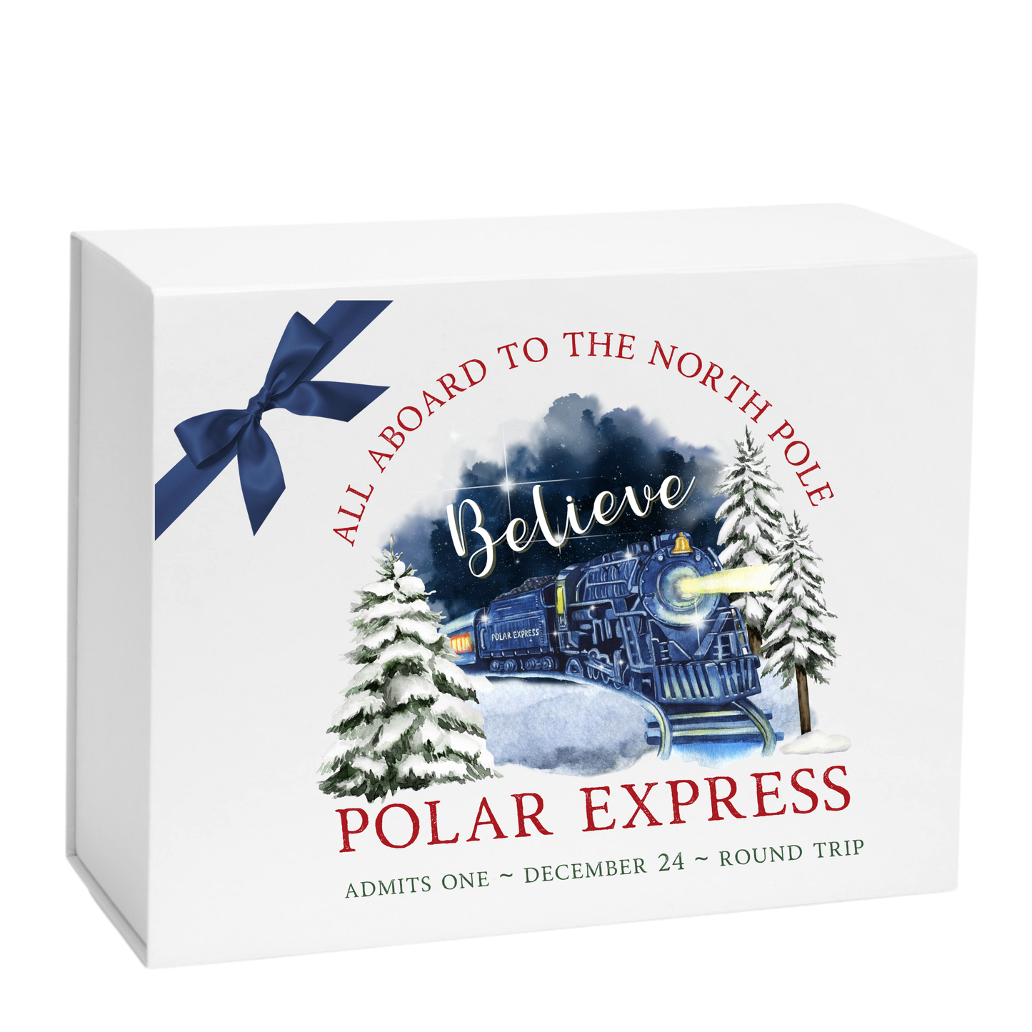 POLAR EXPRESS BELIEVE CHRISTMAS EVE BOX UV-DTF DECAL