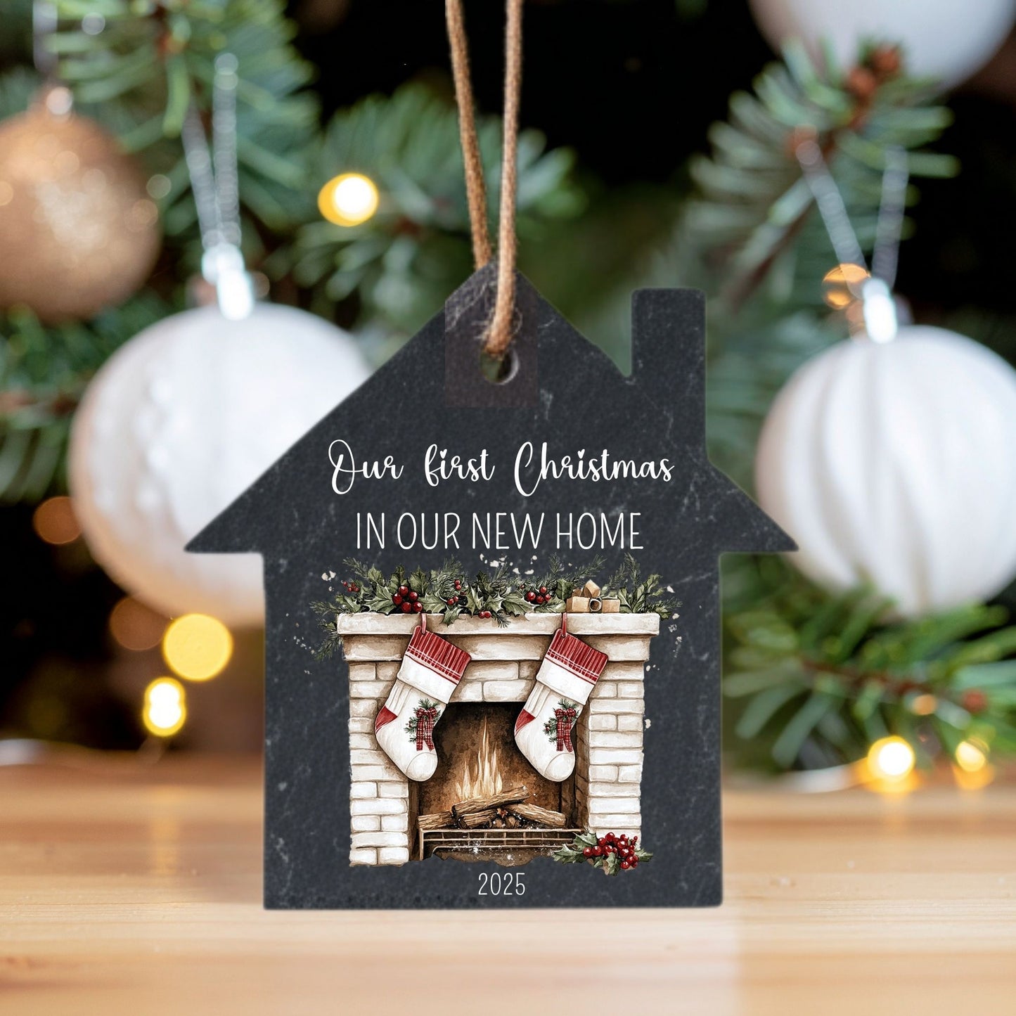 FIRST CHRISTMAS WHITE STOCKINGS UV-DTF DECAL