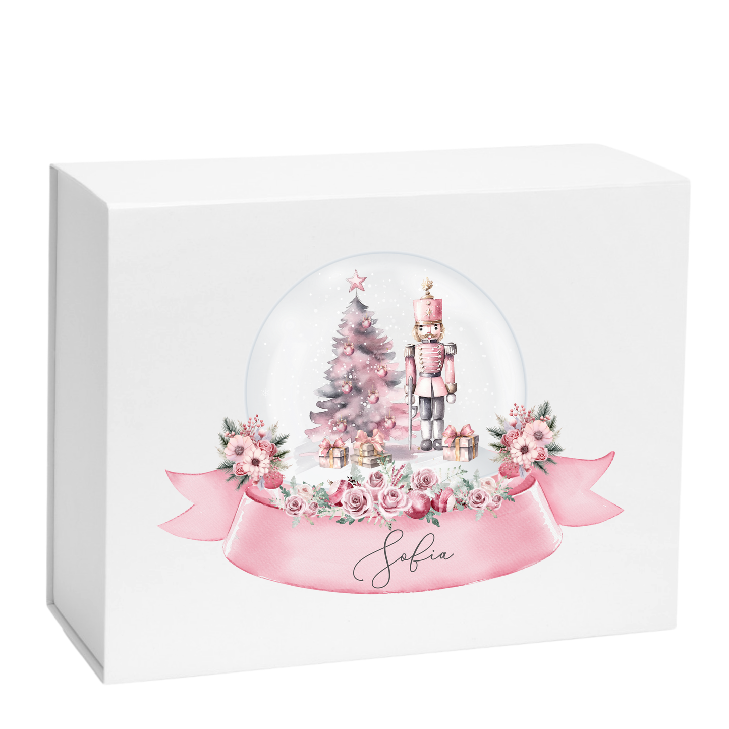 PINK CHRISTMAS SOLDIER SNOW GLOBE - UV-DTF DECAL
