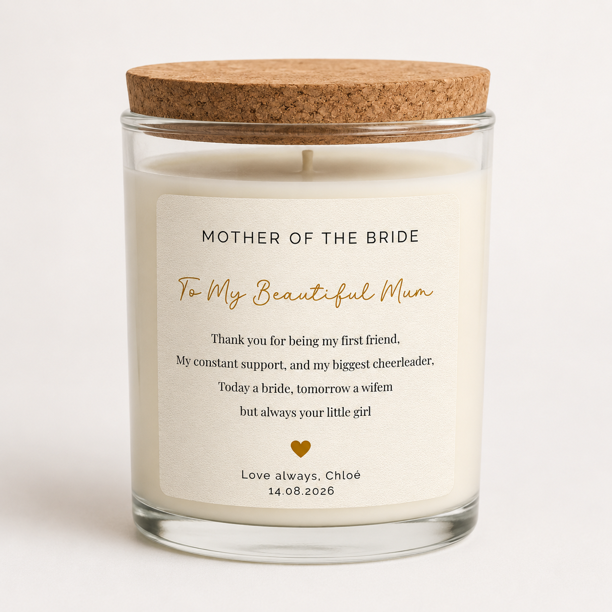 Candle Label - Mother of The Bride