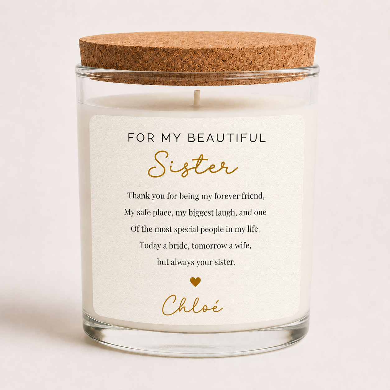 Wedding Candle Label - SISTER
