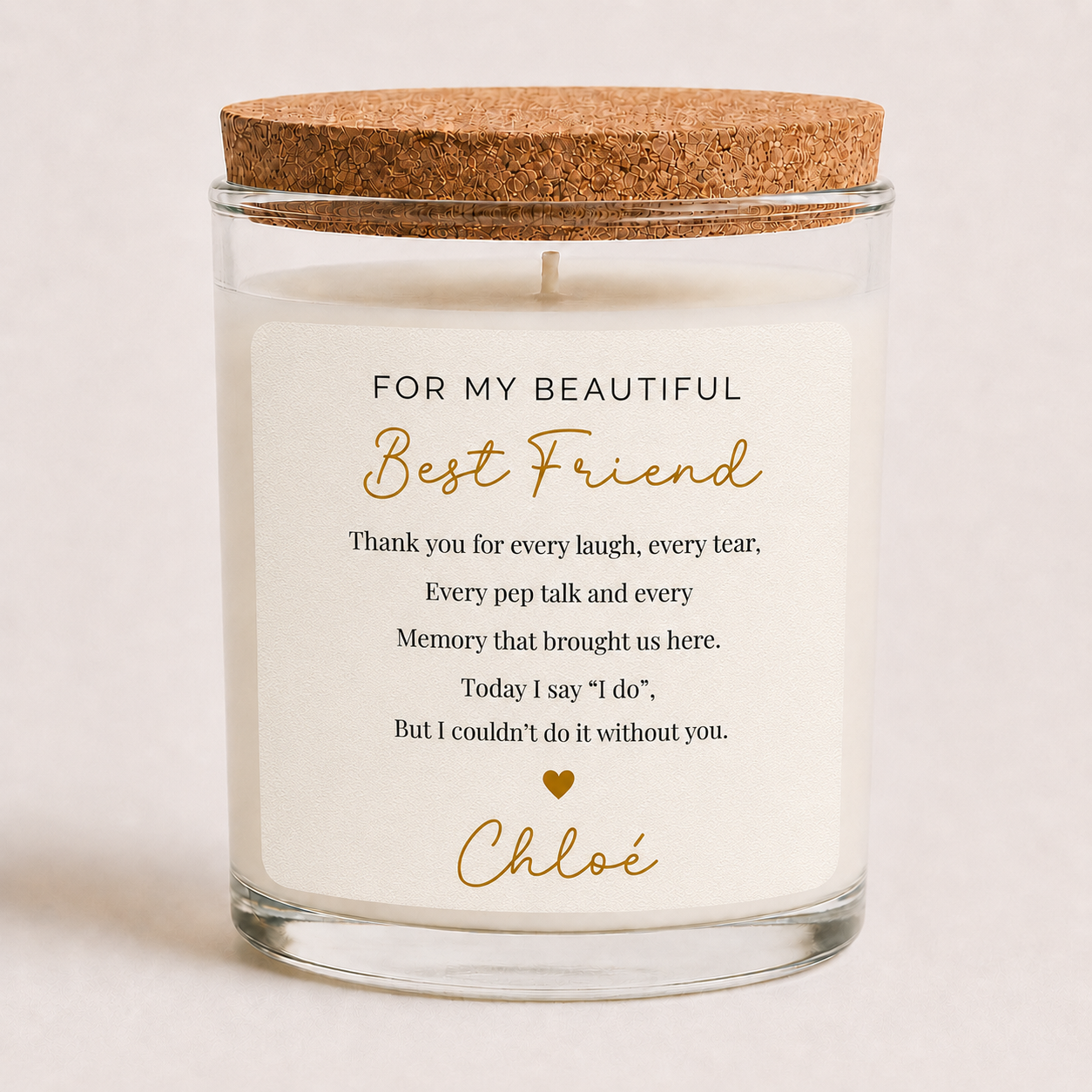 Wedding Candle Label - Best Friend