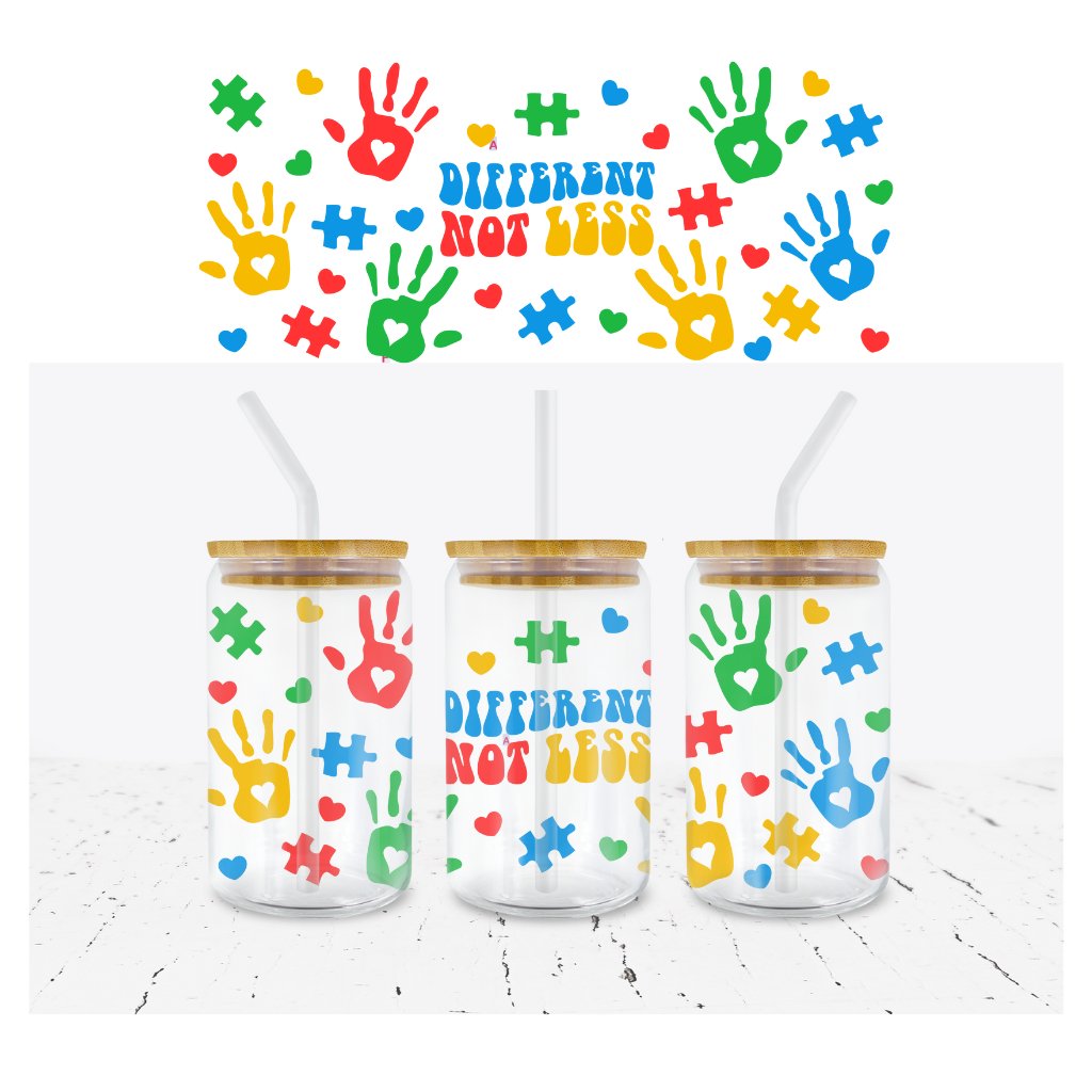 AUTISM AWARENESS 1 16oz LIBBEY GLASS CAN WRAP - Wow Wraps