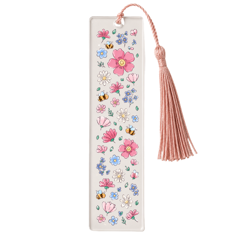 Floral Bee Bookmark UVDTF