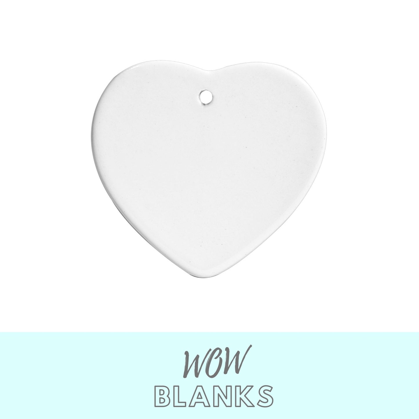 Ceramic Heart Sublimation UV-DTF Ornament - Wow Wraps