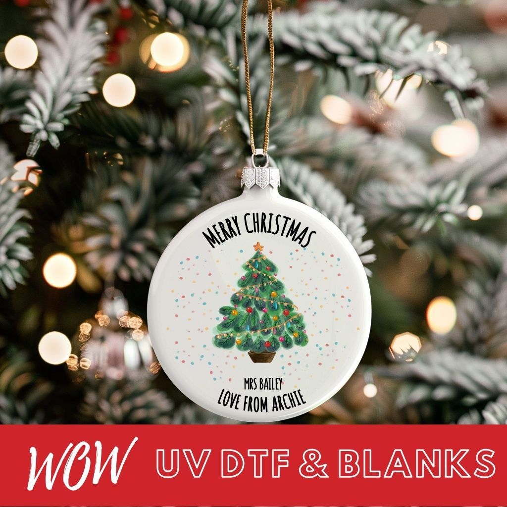 CHRISTMAS ORNAMENT UV DTF DECAL - TEACHER - Wow Wraps