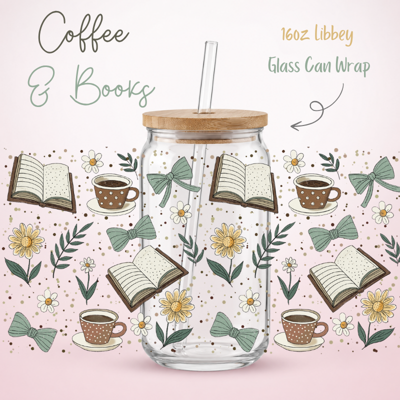 Coffee & Books LIbbey UV-DTF Wrap