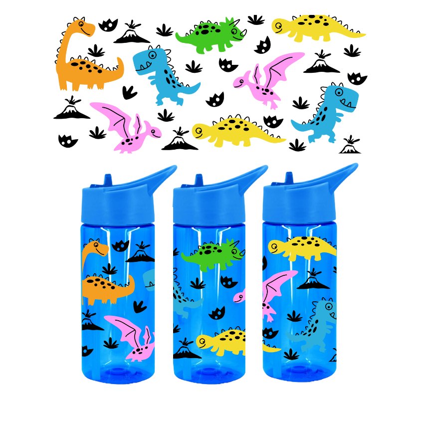 Dinosaur 420ml Tritan Water Bottle Wrap - Wow Wraps