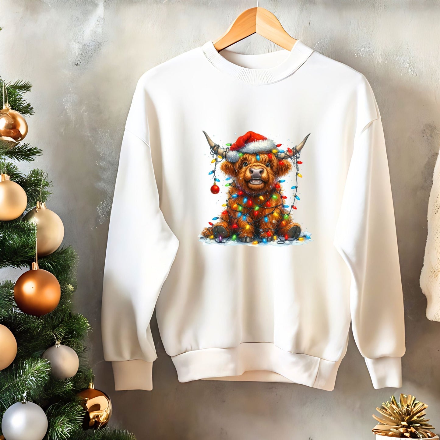 DTF TRANSFER - CHRISTMAS HIGHLAND COW - Wow Craft Blanks & Wraps