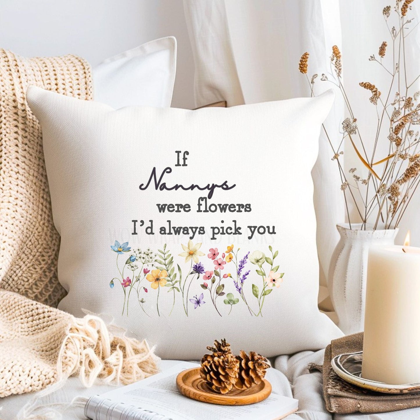 DTF TRANSFER - CUSHION DTF - IF 'ADD YOUR OWN' WERE FLOWERS - Wow Craft Blanks & Wraps