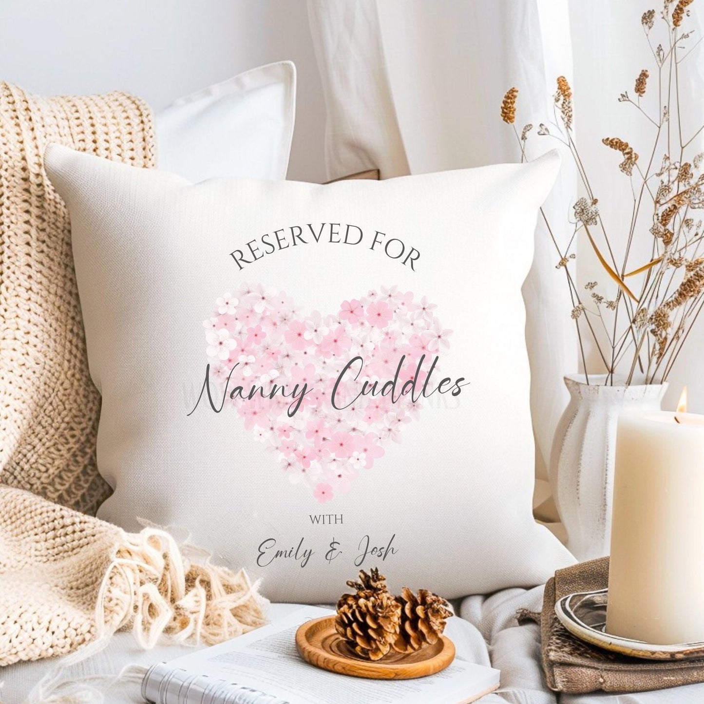 DTF TRANSFER - CUSHION DTF - RESERVED FOR NANNY CUDDLES - Wow Craft Blanks & Wraps