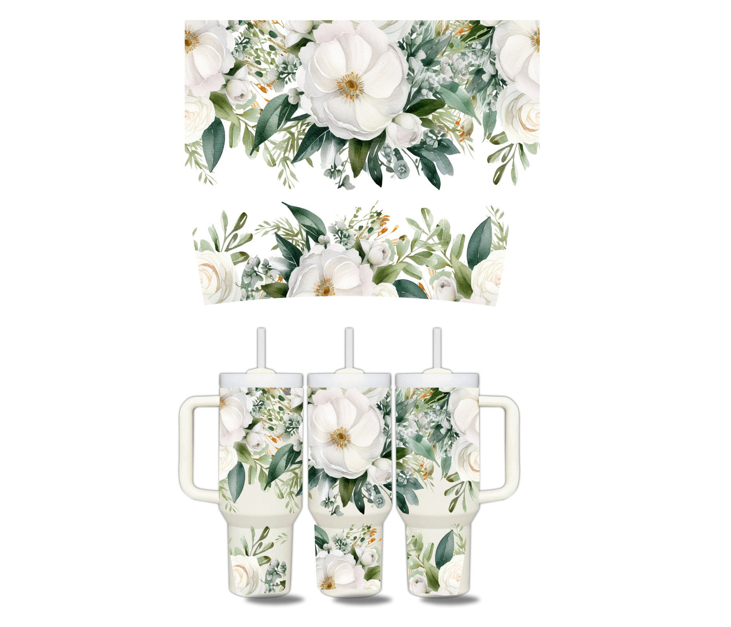 FLORAL DESIGN 40oz STANLEY QUENCHER WRAP - Wow Wraps