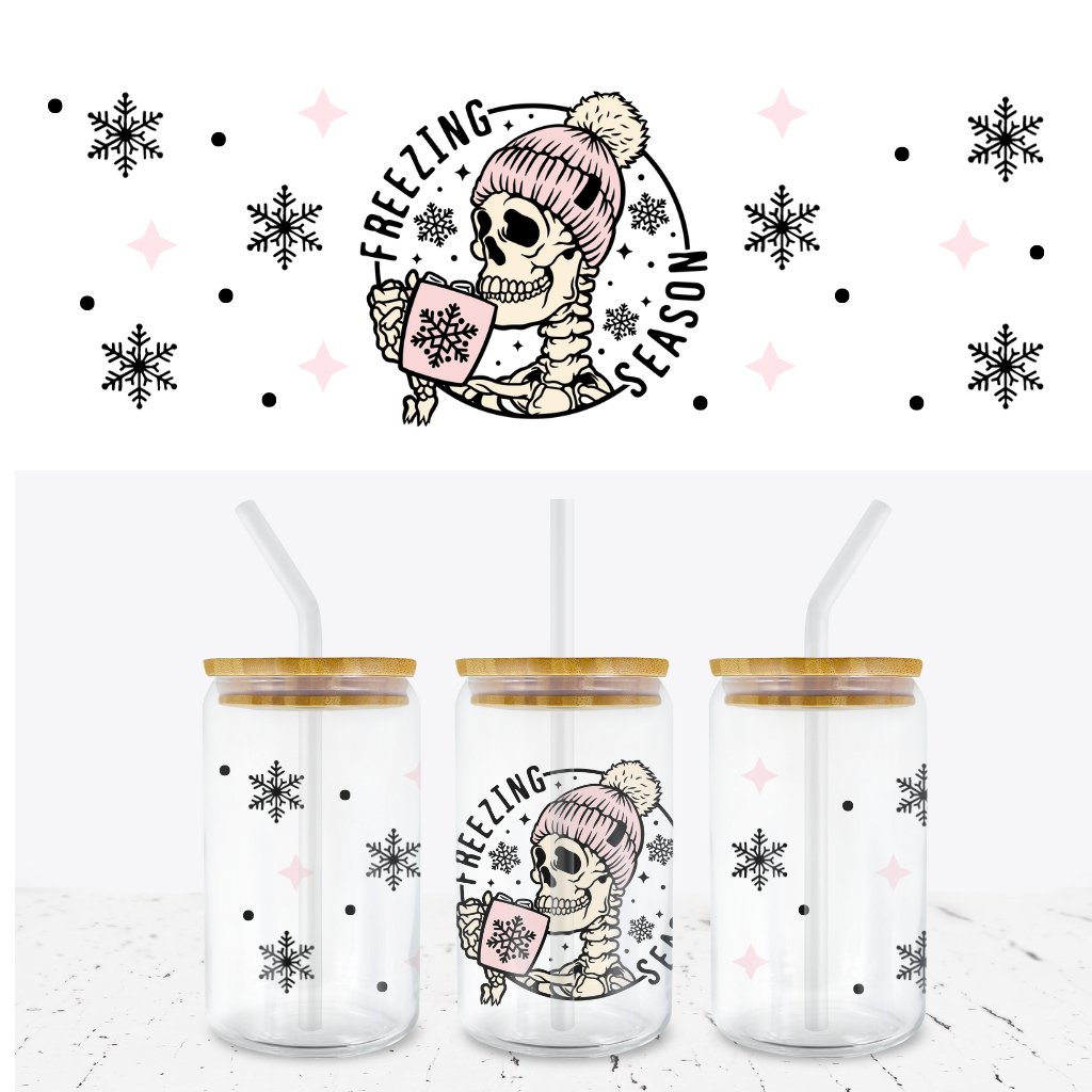 FREEZING SEASON 16oz LIBBEY GLASS CAN WRAP - Wow Wraps