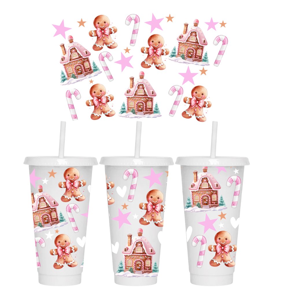 GINGERBREAD HOUSE CHRISTMAS 24oz COLD CUP WRAP - Wow Wraps