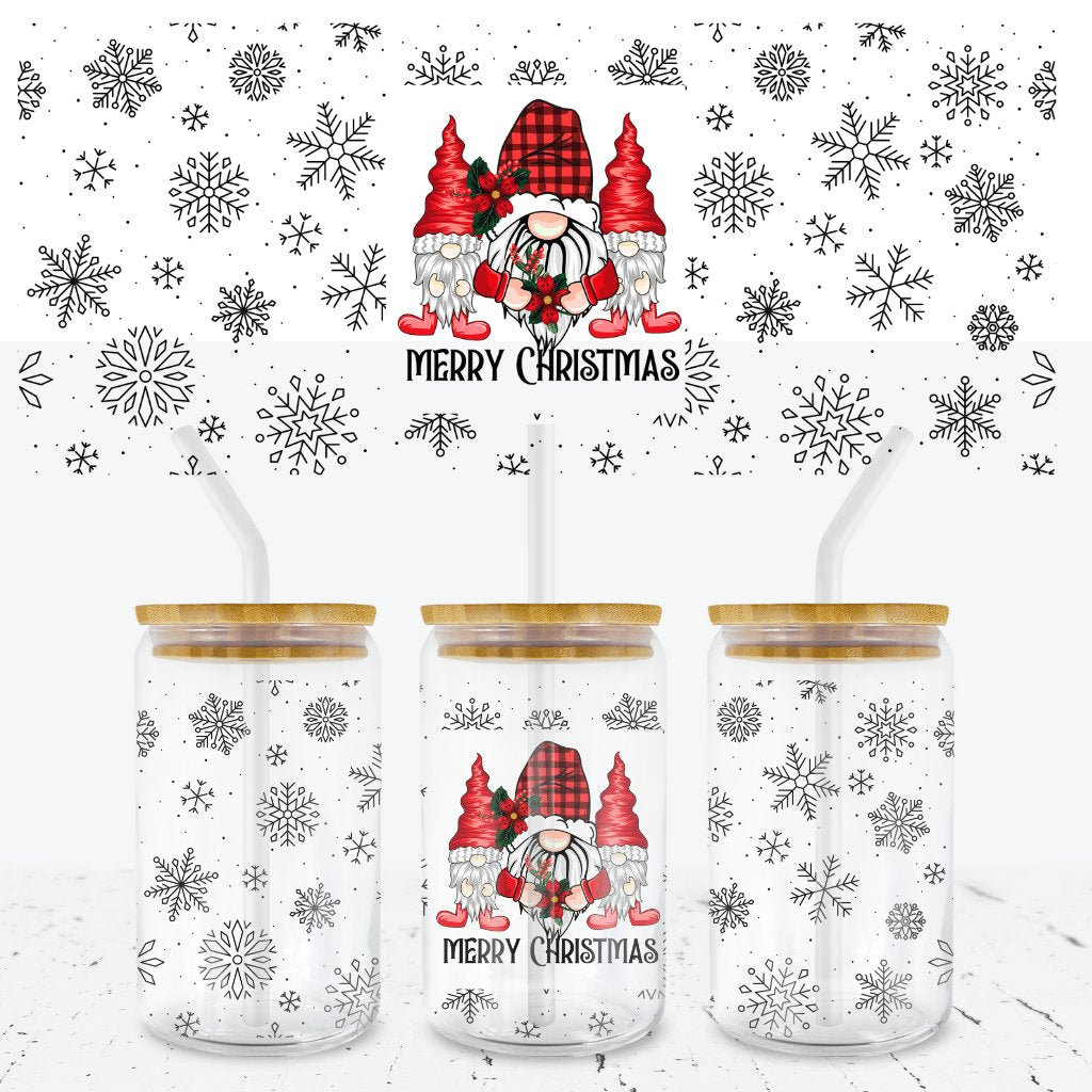 GNOME CHRISTMAS 16oz UV DTF WRAP - Wow Wraps