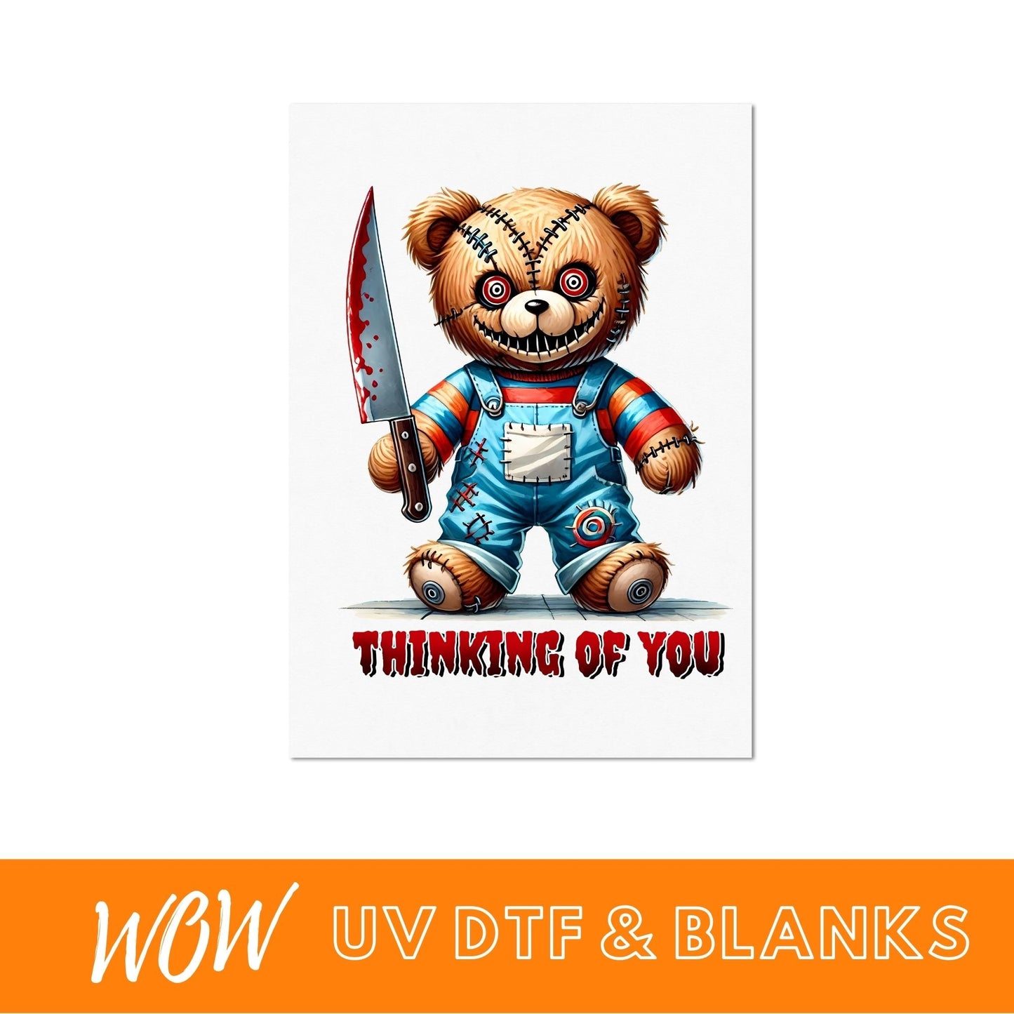 HALLOWEEN HORROR TEDDY UV - DTF DECAL - Wow Wraps