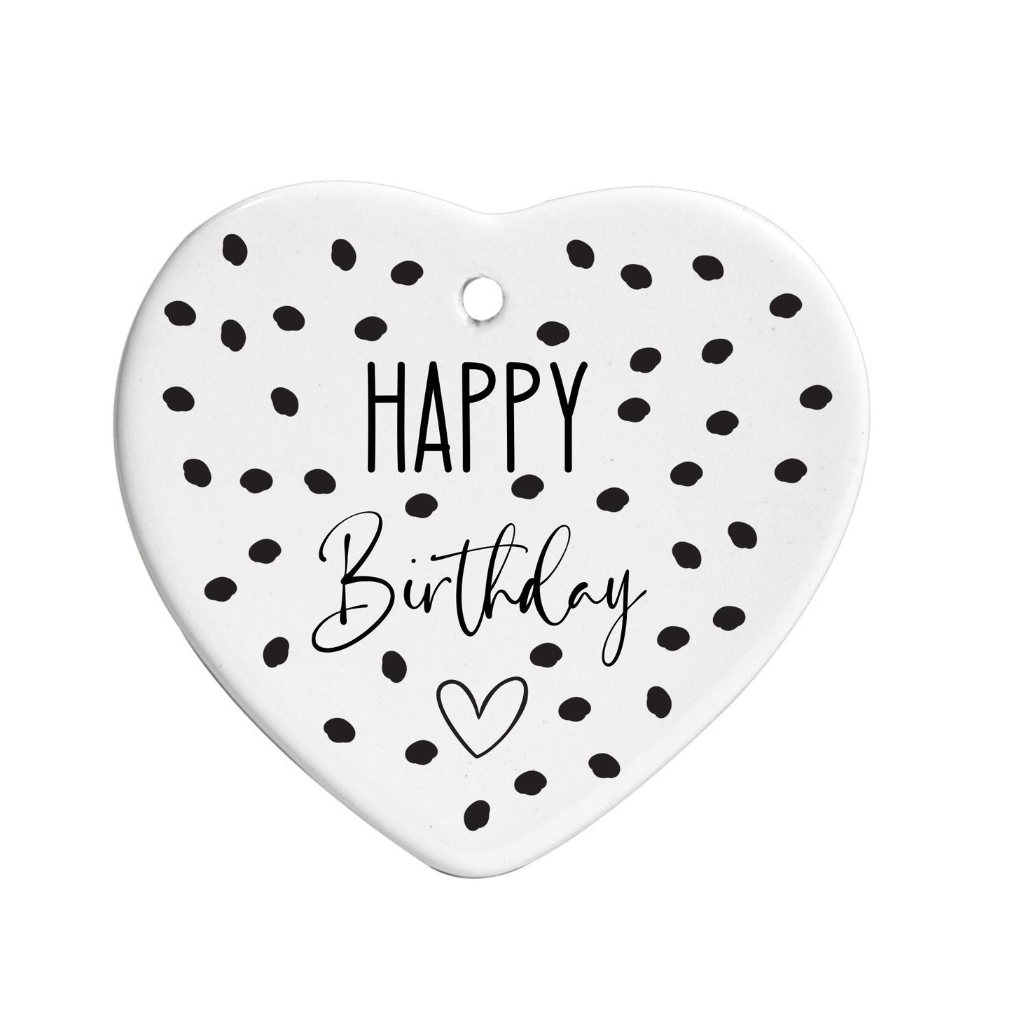 HAPPY BIRTHDAY UV - DTF Fits Ceramic Heart Ornament - Wow Craft Blanks & Wraps