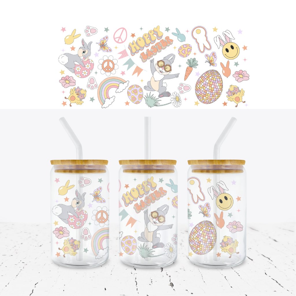 HAPPY EASTER 16oz LIBBEY GLASS CAN WRAP - Wow Wraps