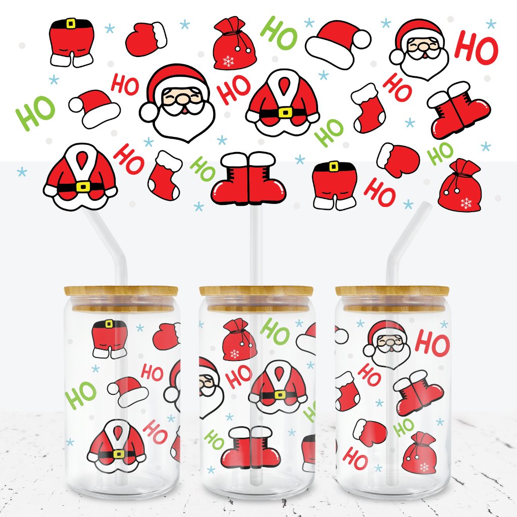Ho Ho Ho Christmas 16oz UV DTF Wrap - Wow Wraps