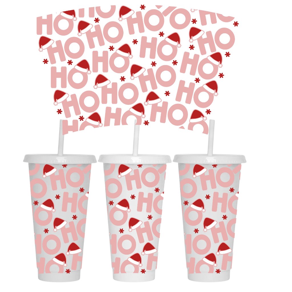HO HO HO CHRISTMAS 24oz COLD CUP WRAP - Wow Wraps
