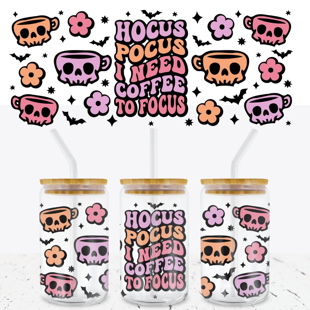 Hocus Pocus UV DTF 16oz LIBBEY GLASS CAN WRAP - Wow Wraps