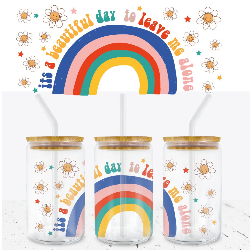 LEAVE ME ALONE -16oz LIBBEY GLASS CAN WRAP - Wow Wraps