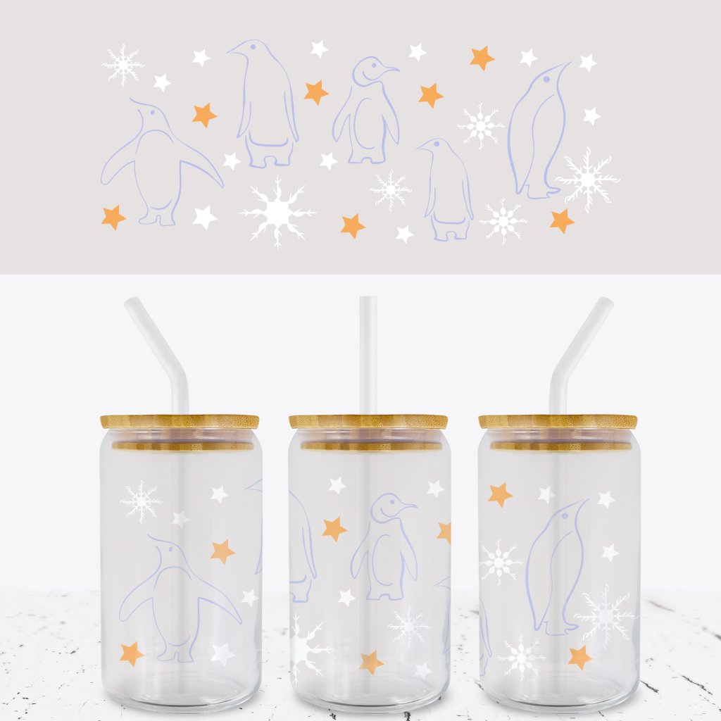 PENGUIN 16oz LIBBEY GLASS CAN WRAP - Wow Wraps