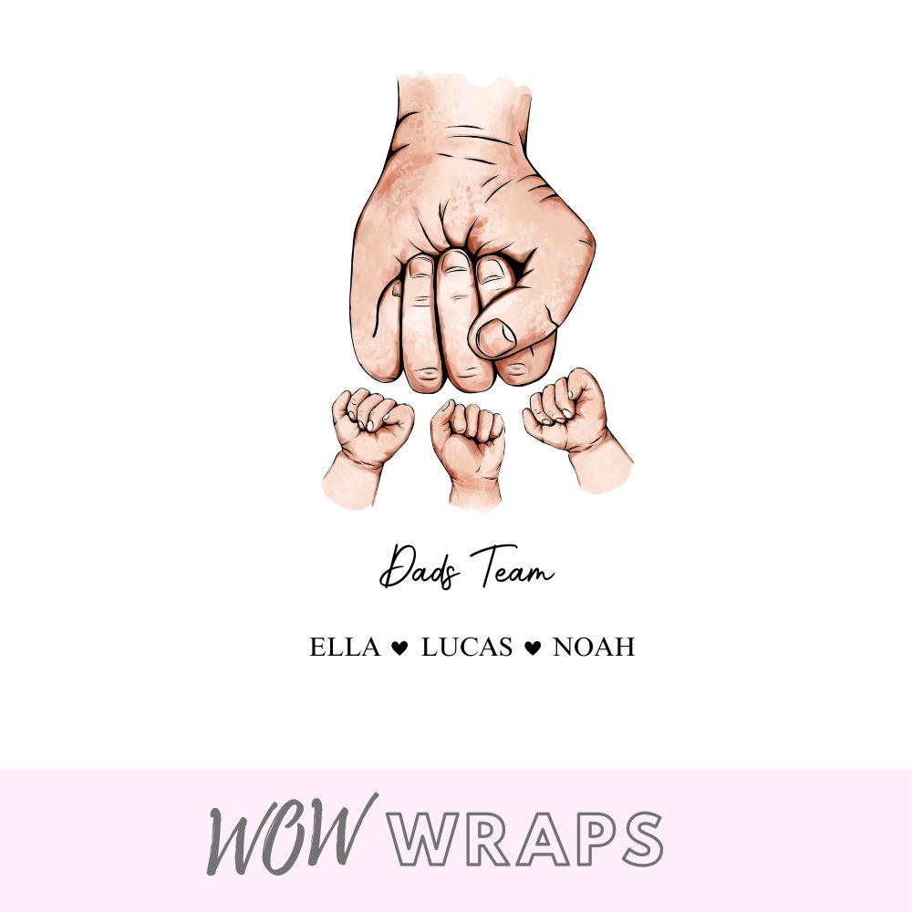 Personalised Dad / Daddys Team Fist Bump UV-DTF - Wow Wraps