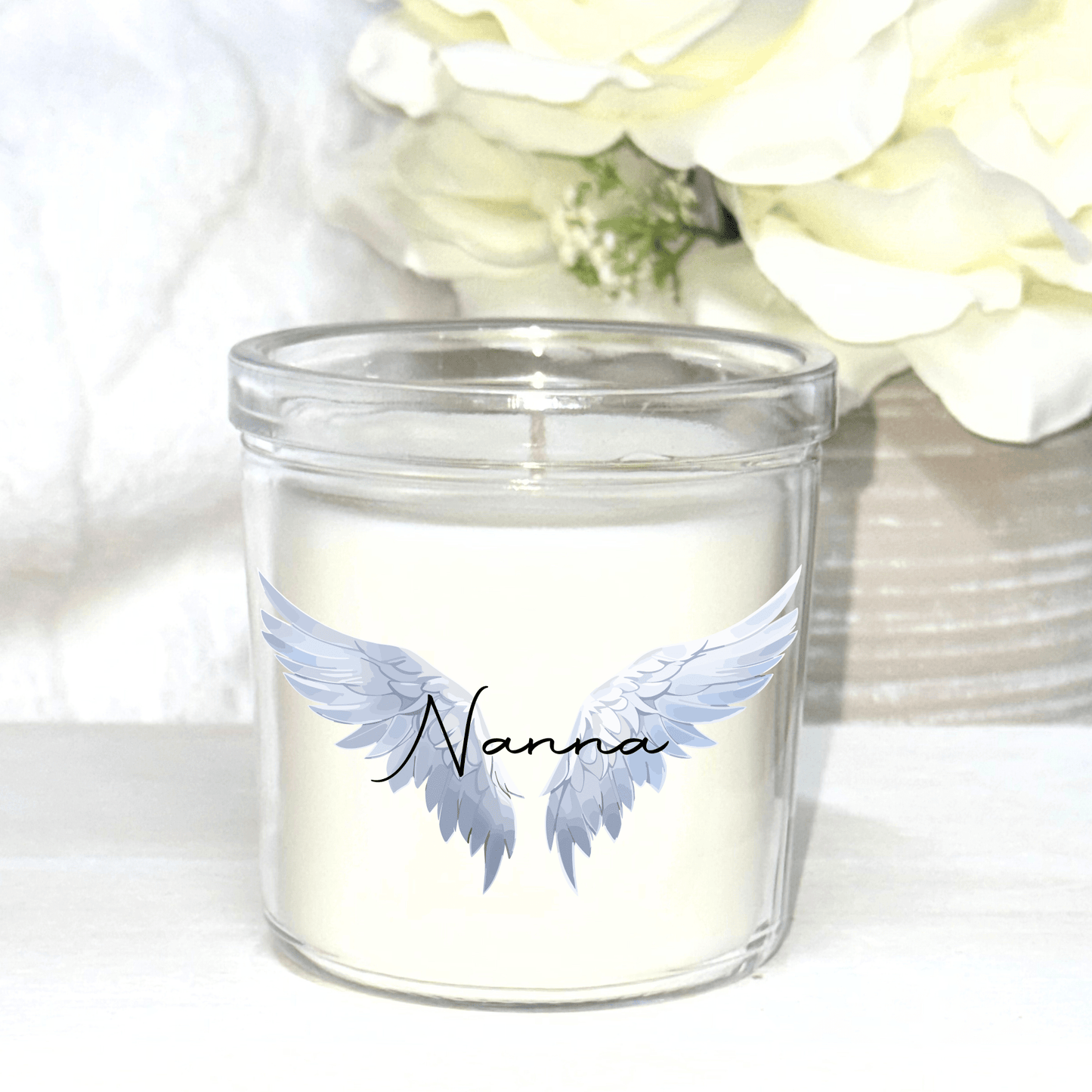 Personalised Wings Silver UV - DTF Sized For The Ikea 40hr Candles - Wow Craft Blanks & Wraps