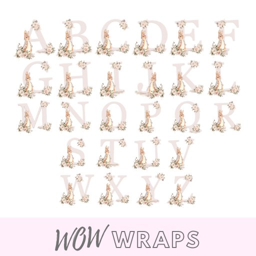 PETER RABBIT INITIAL & NAME- MONEY BOX UV-DTF DECAL - Wow Wraps