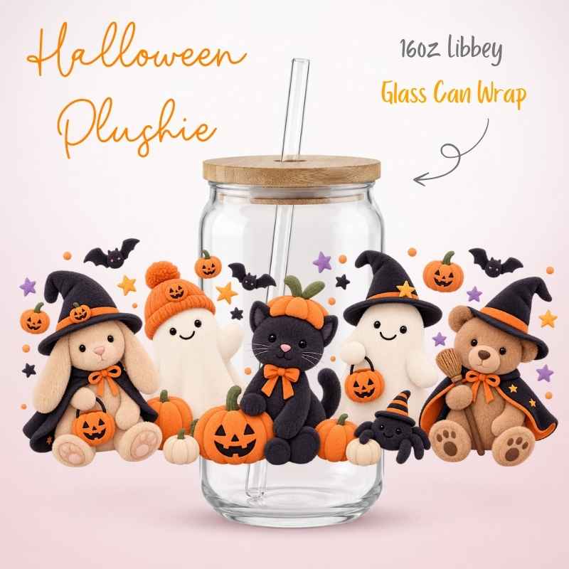 HALLOWEEN PLUSHIE 16oz UV DTF LIBBEY WRAP